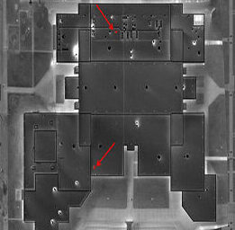 Aerial image of building roof demonstrating prison facility maintenance