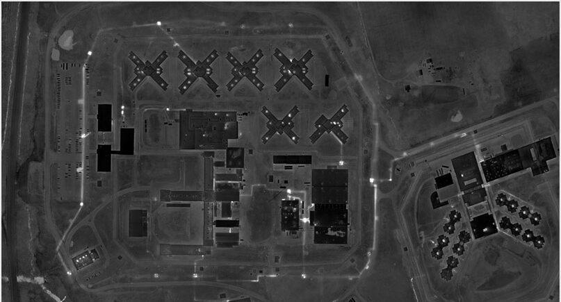 Aerial infrared survey of prison campus demonstrating thermal mapping of an area